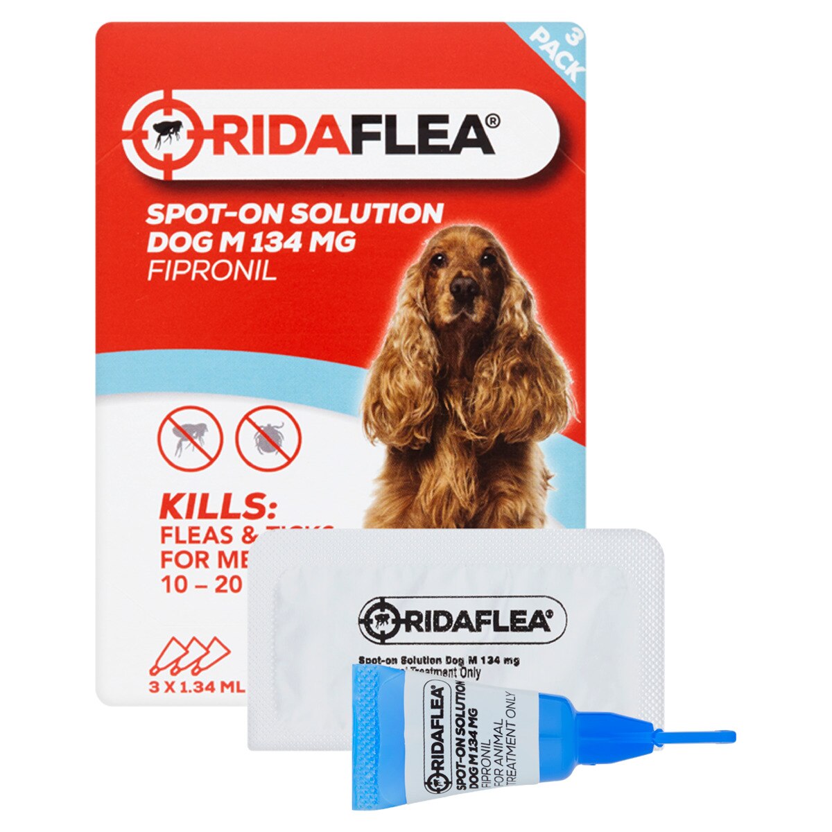 RidaFLEA Spot-On Solution Medium Dog - 3 x 1.34 ml